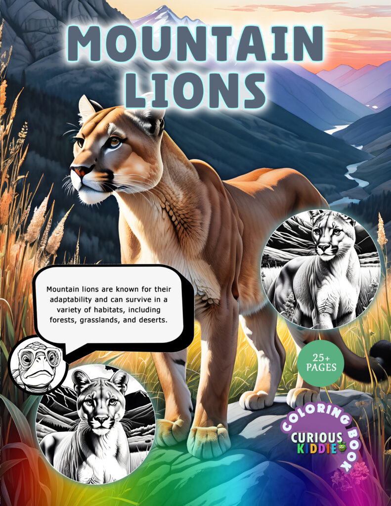 Mountain Lions[cover] Coloring Book [cover] Curiouskiddie.com educational kids books