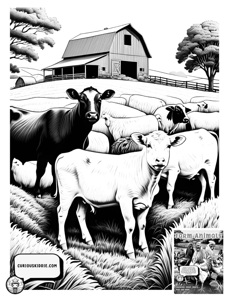 Farm Animals coloring page. Animals Coloring Pages. Printable Downloads: Free Animal Coloring Pages