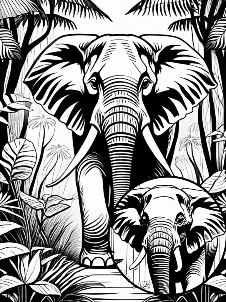 Elephant animals coloring page. Printable Downloads: Free Animal Coloring Pages